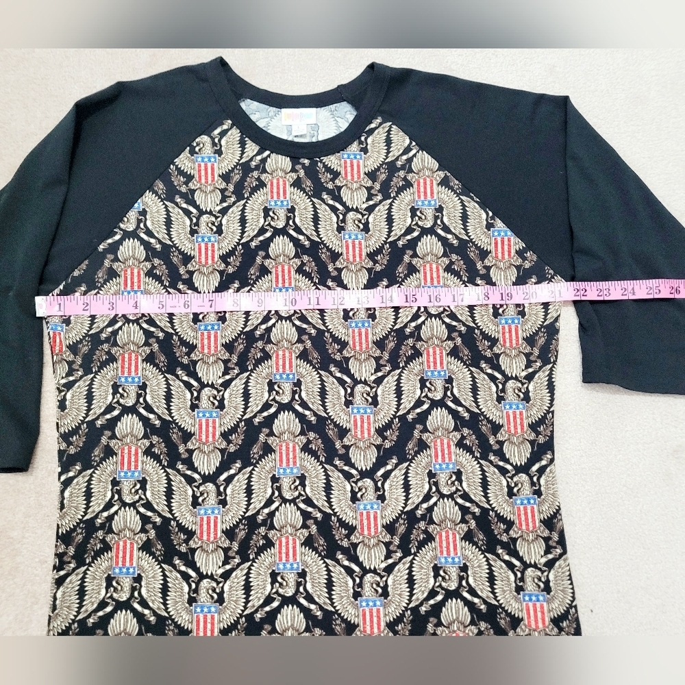 LULAROE Woman's Patriotic Raglan Sleeve Jersey Top Shirt 4th Of July Size Large - Picture 9 of 12